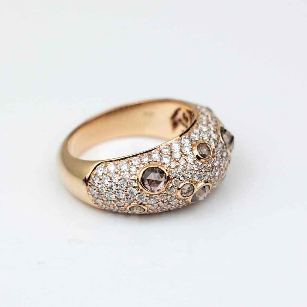 Artur Scholl ring roségoud met witte en champagnediamant 30/13503R/BCH