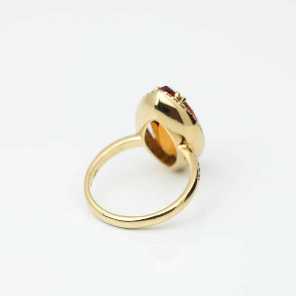 Moraglione Ring 18 Karaat Geelgoud Met Citrien En Diamant