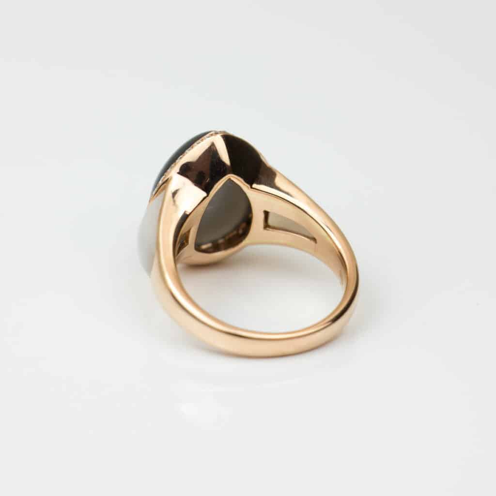 Artur Scholl ring roségoud met maansteen, parelmoer en diamant 93/14934R/GMS