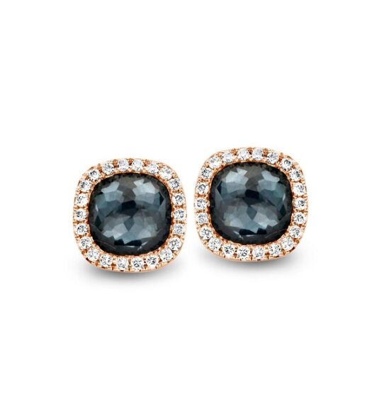 tirisi-jewelry-milano-sweeties-18-karaat-roségouden-oorstekers-hematiet-bergkristal-en-diamant
