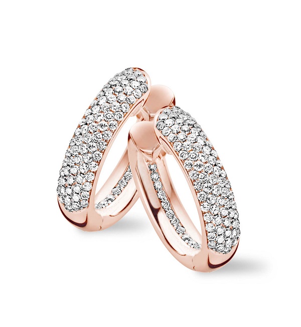 Mount Bank opbouwen belasting Tirisi Jewelry 18 karaat roségouden creolen met diamant TE9183DP - Van Hell  Juweliers