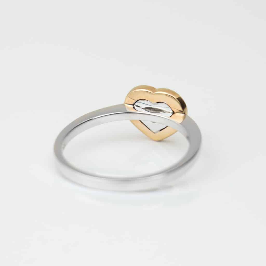 Rivoir Ring roségoud en witgoud met diamant 493382