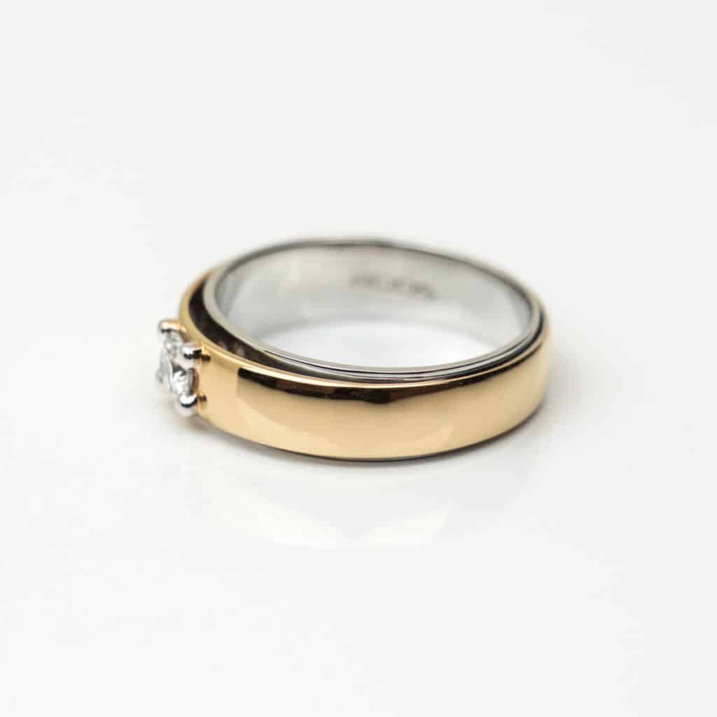 Roos 1835 Ring roségoud en witgoud met diamant 057R25WRW18