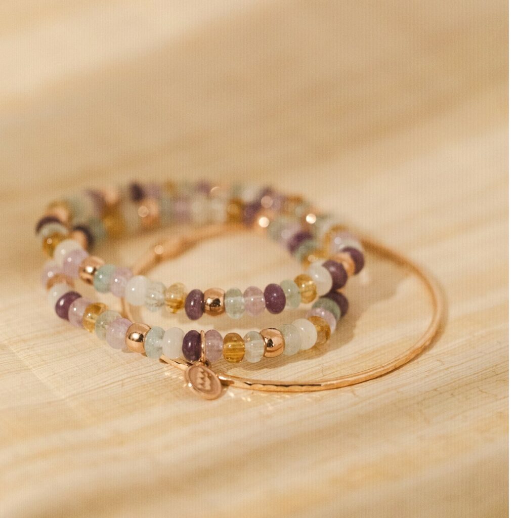 Bron Reflex roségouden edelstenen armband 8AR3985MIX84