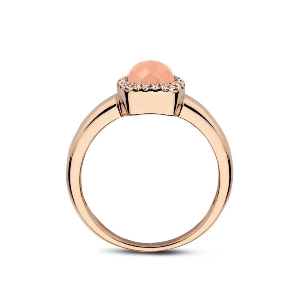 Tirisi Jewelry Milano Sweeties 18 Karaat Roségouden Ring met Guave kwarts en diamant TR9624GUQP