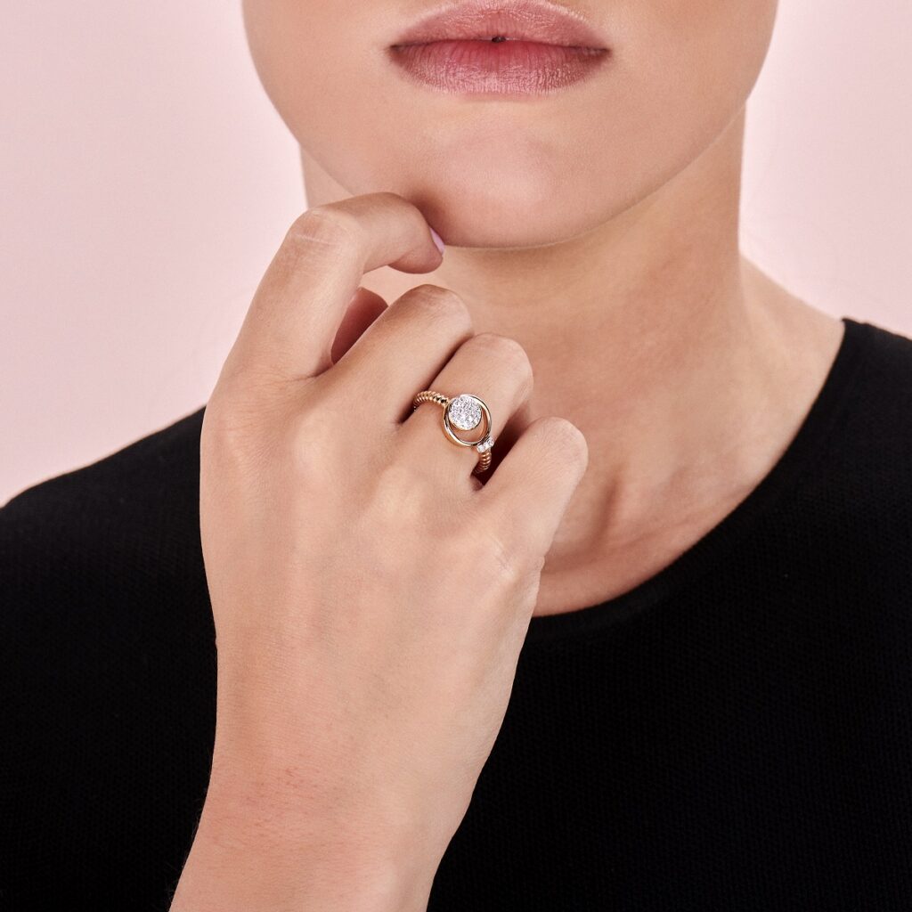 Tirisi Jewelry 18 karaat geelgouden ring met diamant TR1129D(2T)