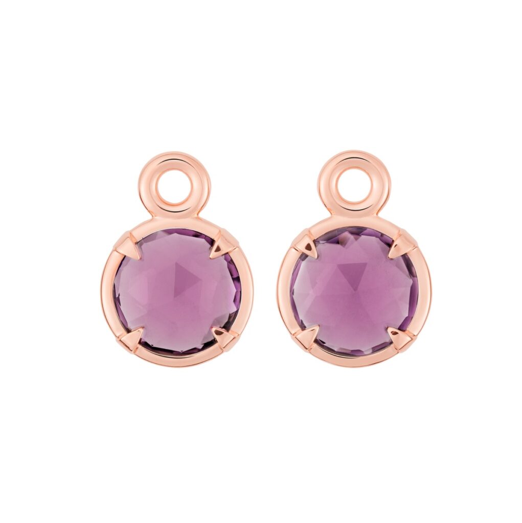 Bron Mira Mira roségouden aanhangers met briolet geslepen amethyst 8OR4849AMB
