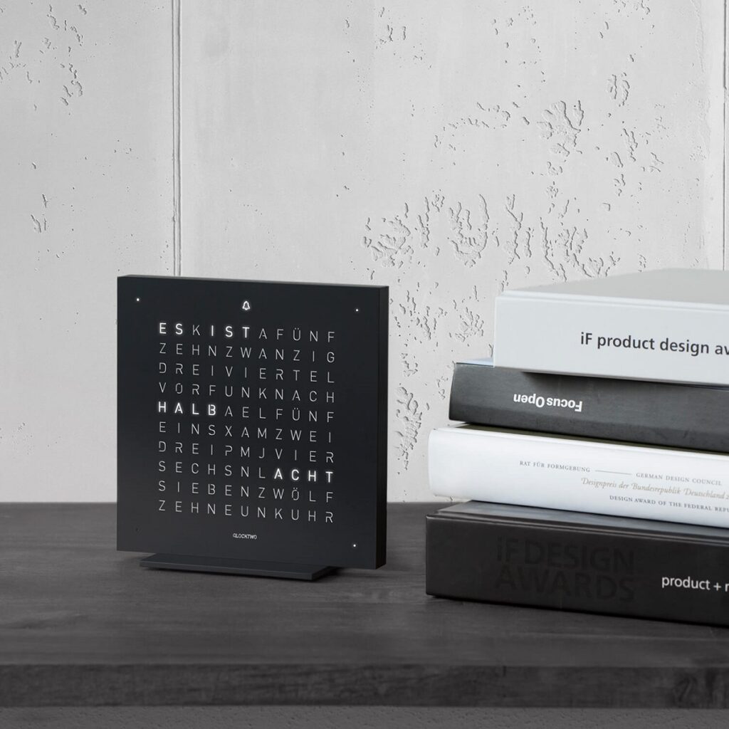 Qlocktwo Earth 13.5 Deep Black