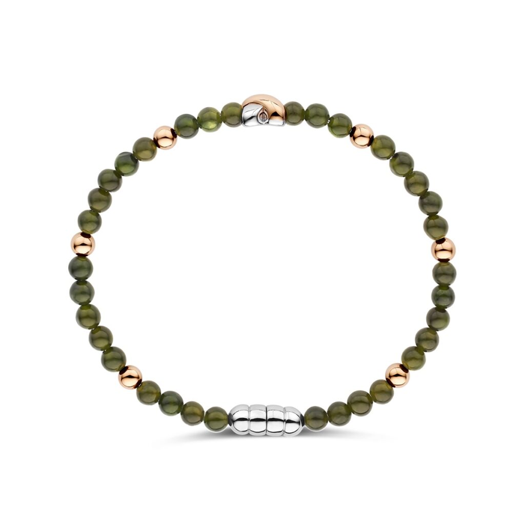 Tirisi Moda armband zilver, roségoud met jade TM2254JA(2P)