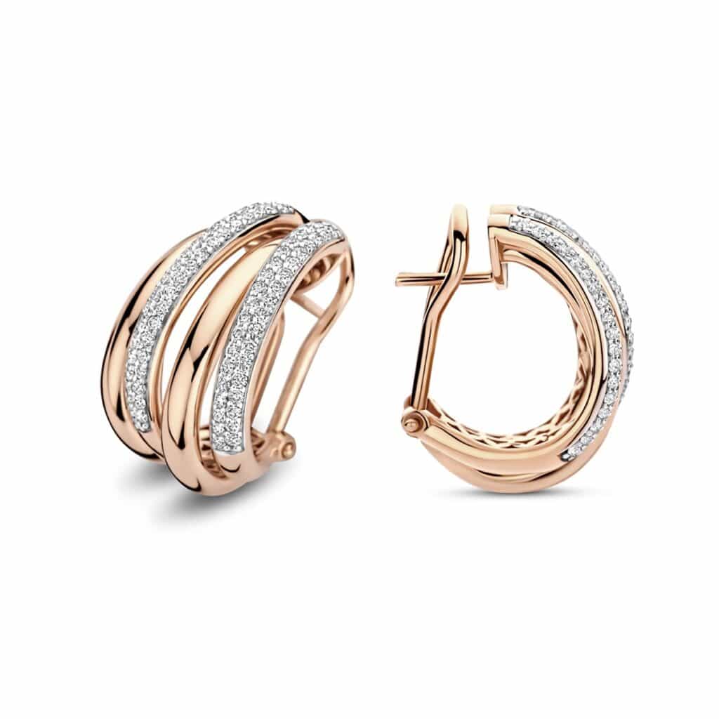 Tirisi Jewelry roségouden oorstekers met diamant TE7164D(2P)