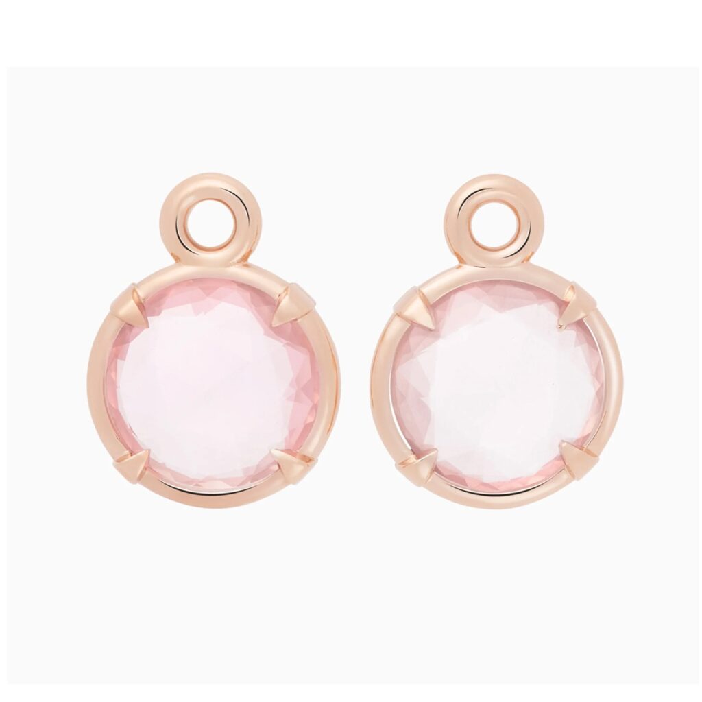 Bron Mira Mira roségouden aanhangers met roze kwarts 8OR4849RQB