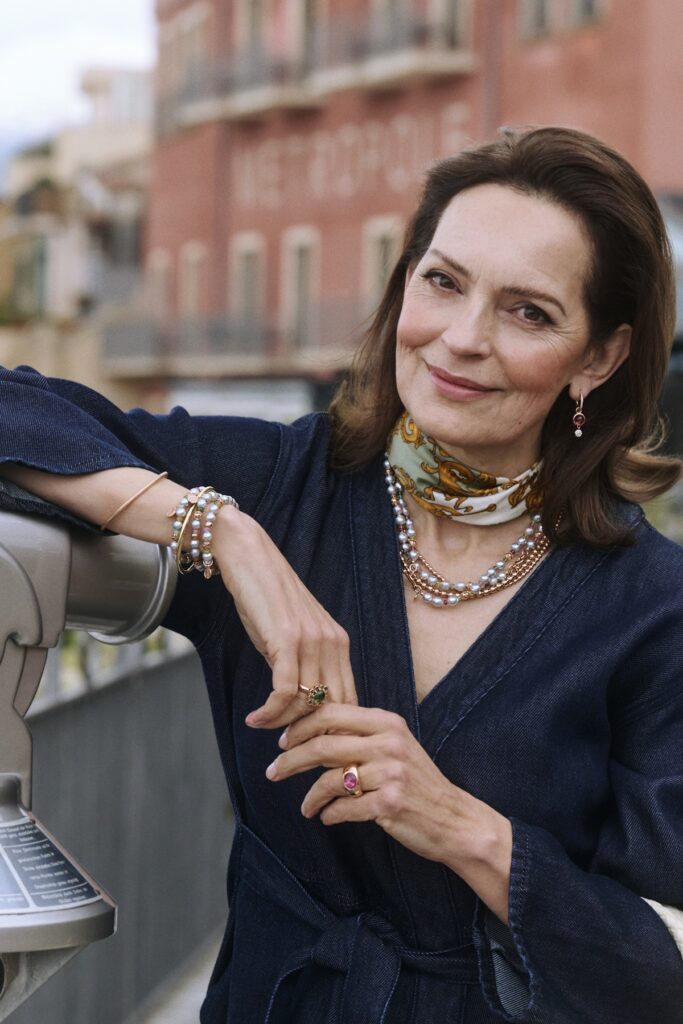 Bron roségouden armband met Akoyaparels en toermalijnen 8AR4044AKB7MT