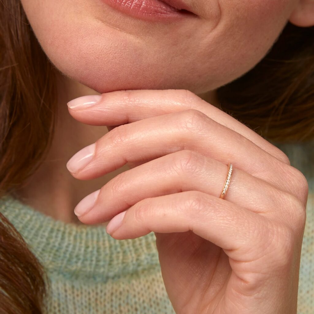 Bron Stax roségouden ring met witte diamant 8RR4593BR