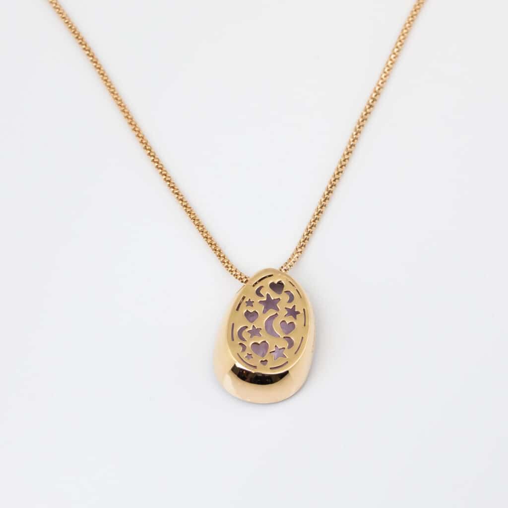 Al Coro Roségoud Collier met Amethist En Diamant
