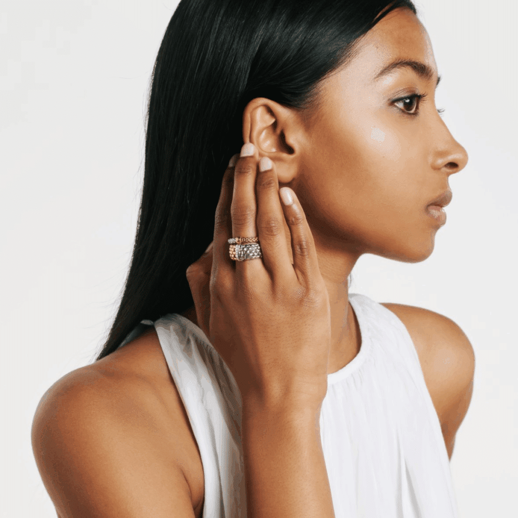 Fope Flex’it Essentials ring wit- en roségoud met diamant 06E08AX_XX