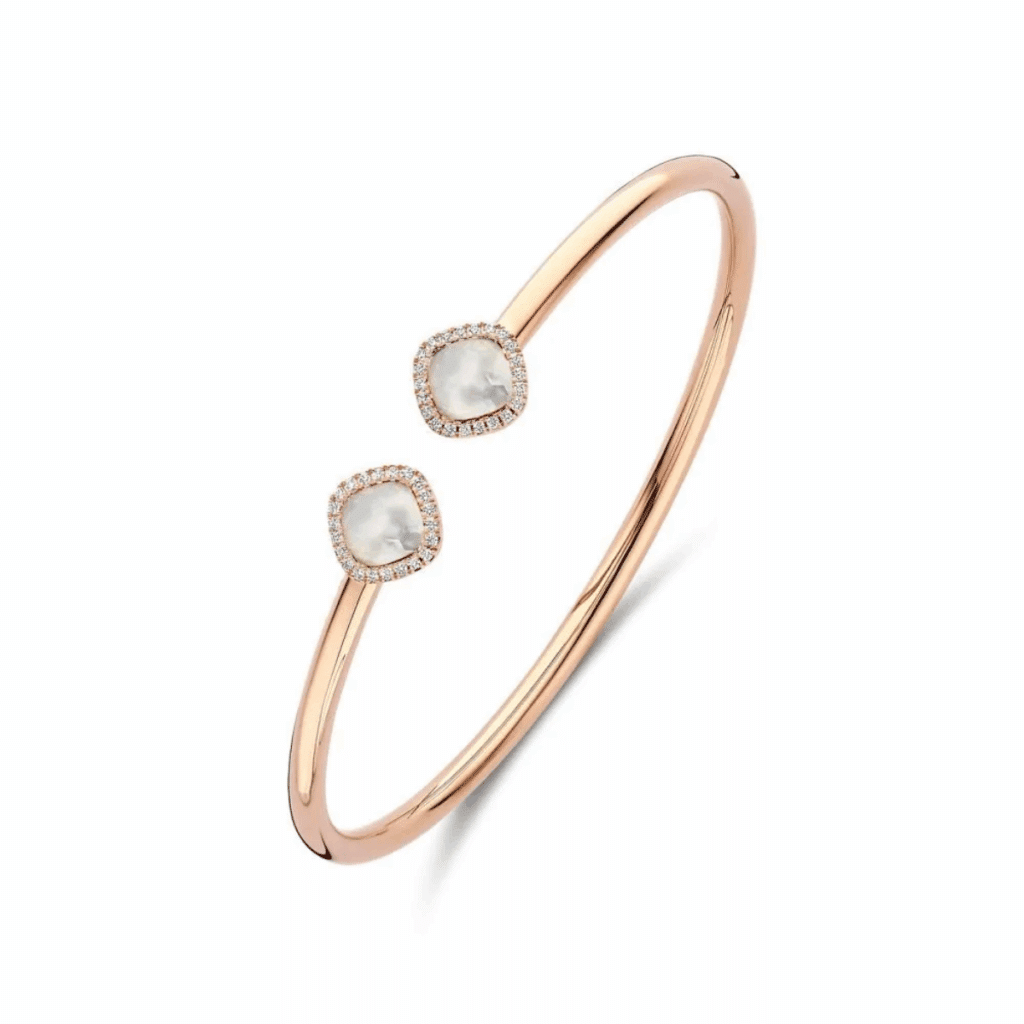 Tirisi Jewelry roségouden armband met witte kwarts en diamant TB2210WQP