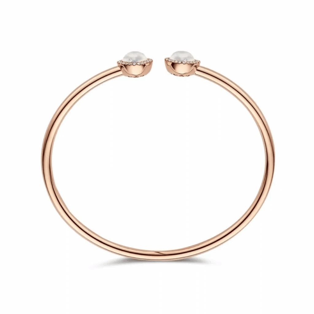 Tirisi Jewelry roségouden armband met witte kwarts en diamant TB2210WQP