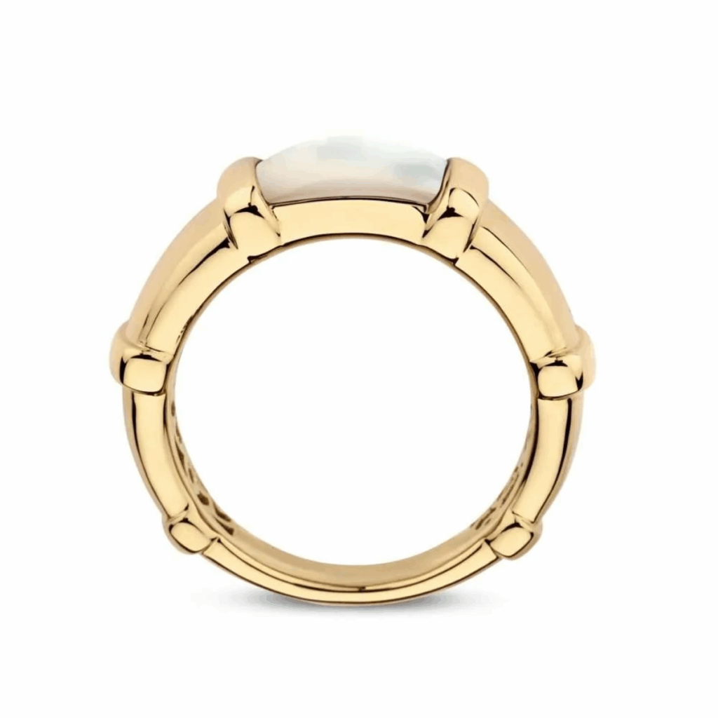 Tirisi Jewelry 18 karaat roségouden ring met parelmoer en diamant TR1228WMP