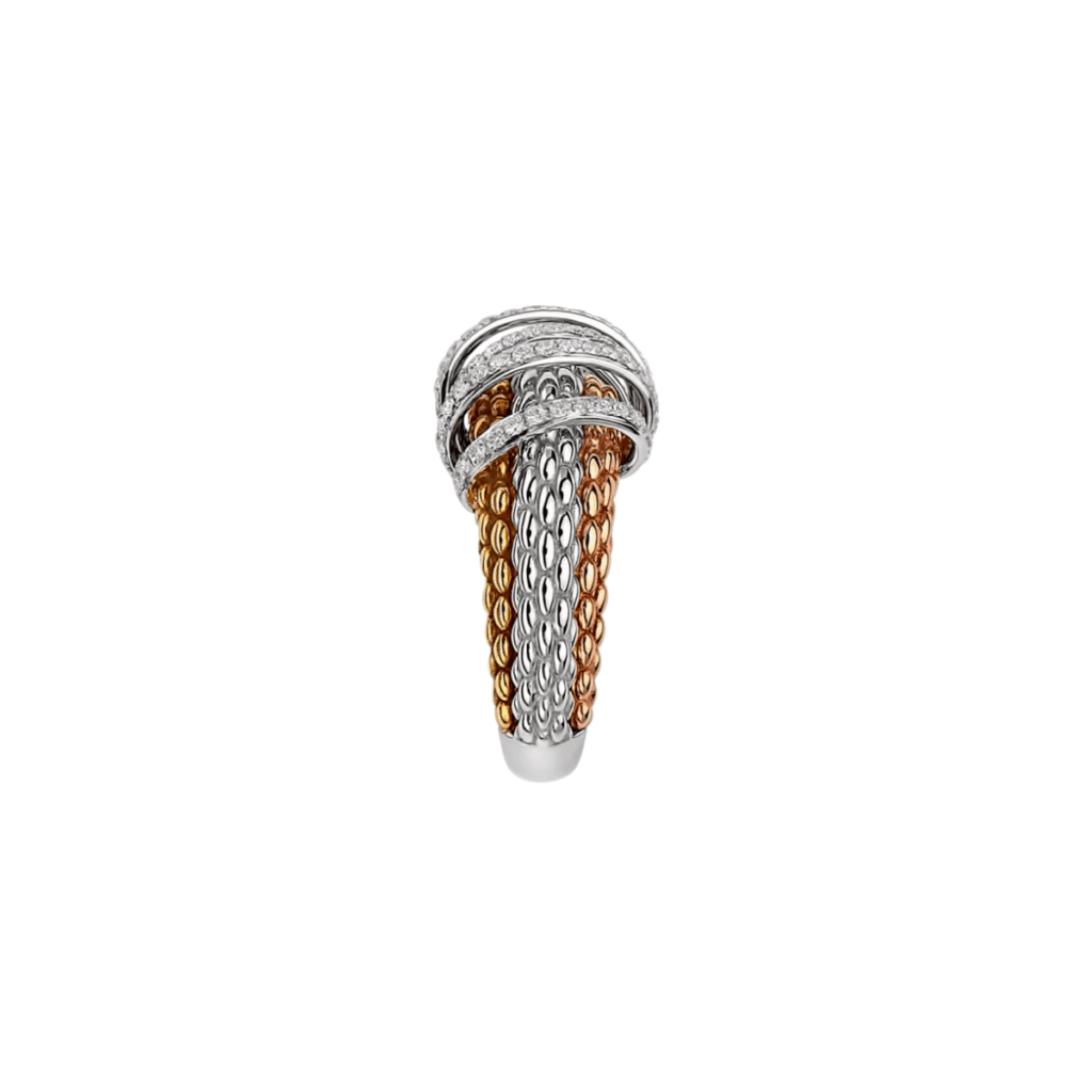 Fope Solo ring geel- wit- en roségoud met diamant 65106AX_PB