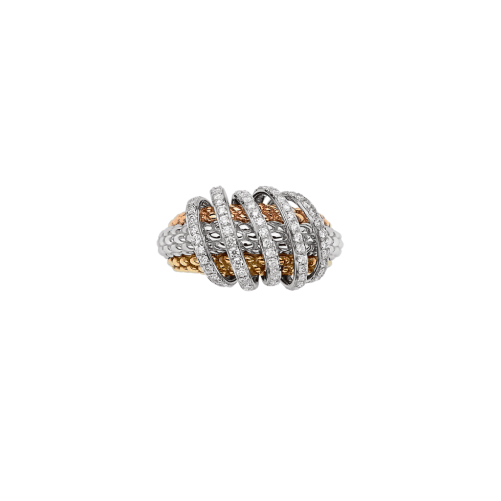 Fope Solo ring geel- wit- en roségoud met diamant 65106AX_PB