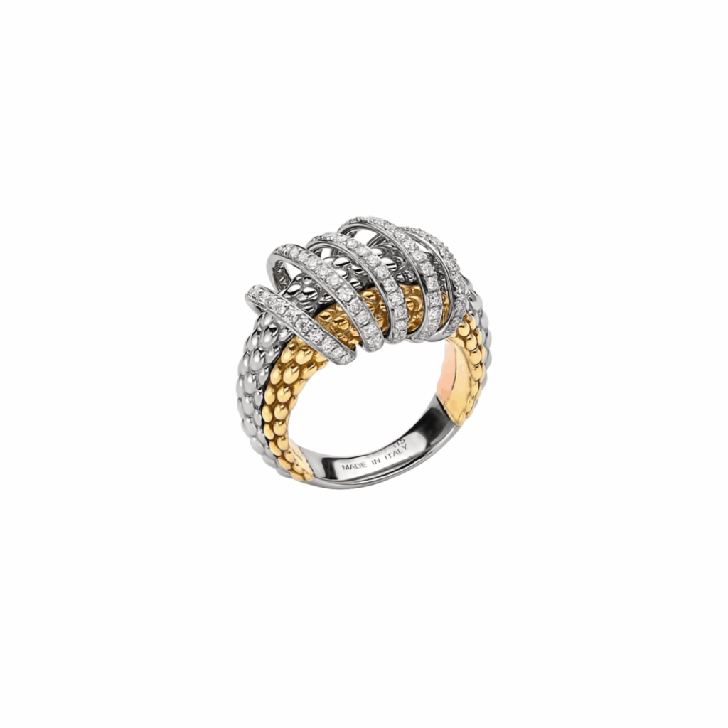 Fope Solo ring geel- wit- en roségoud met diamant 65106AX_PB