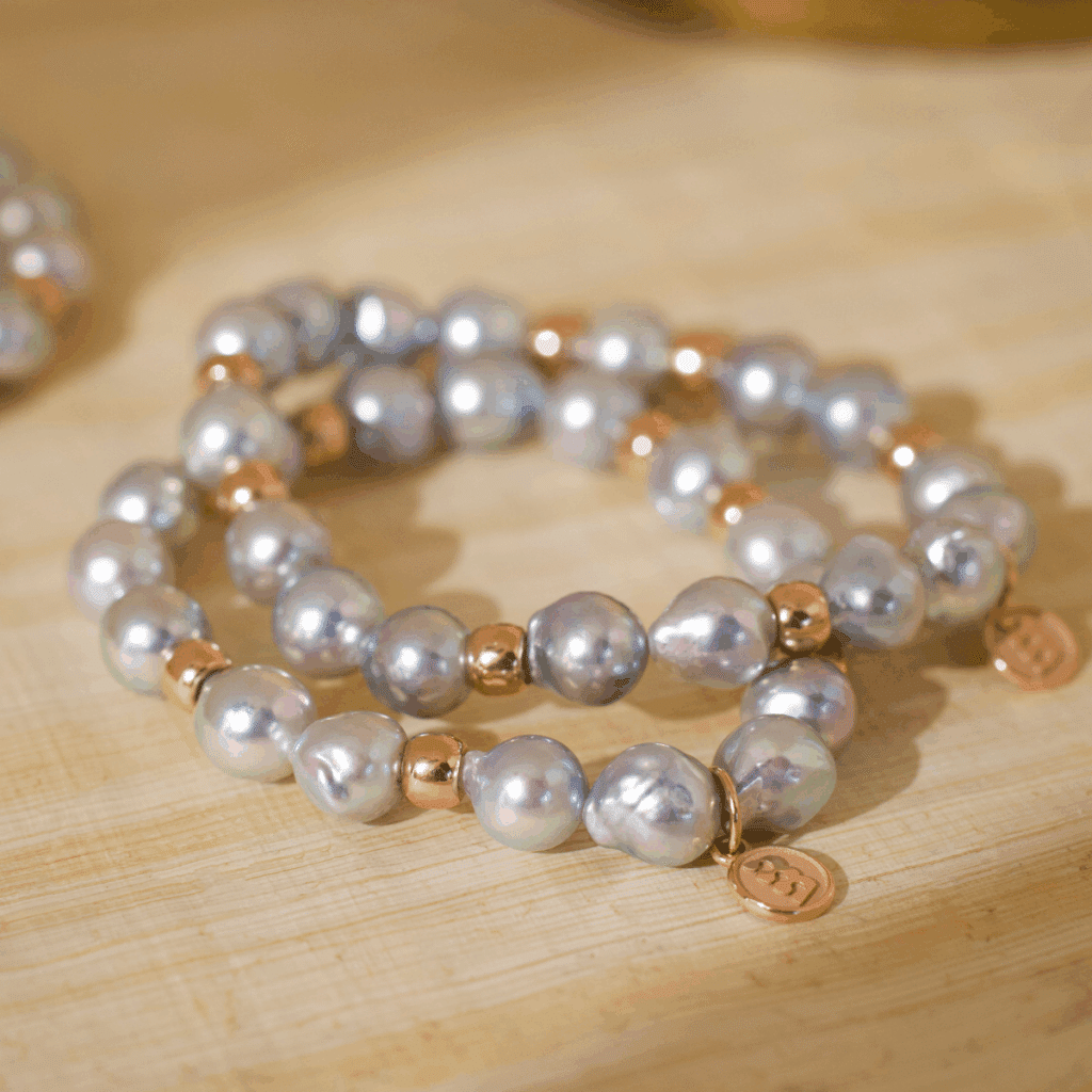 Bron Reflex roségouden armband met akoyaparel 8AR3985AKB9