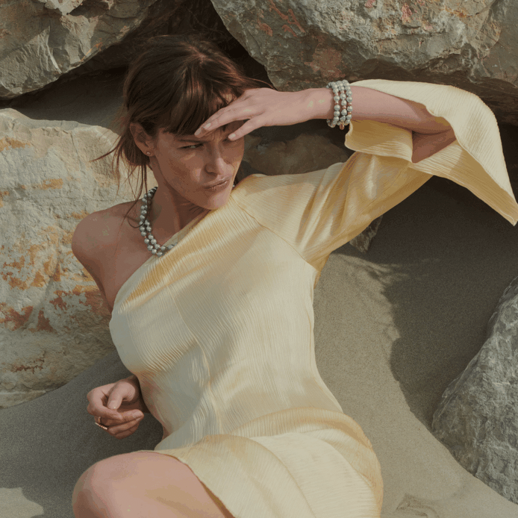 Bron Reflex roségouden armband met akoyaparel 8AR3985AKB9