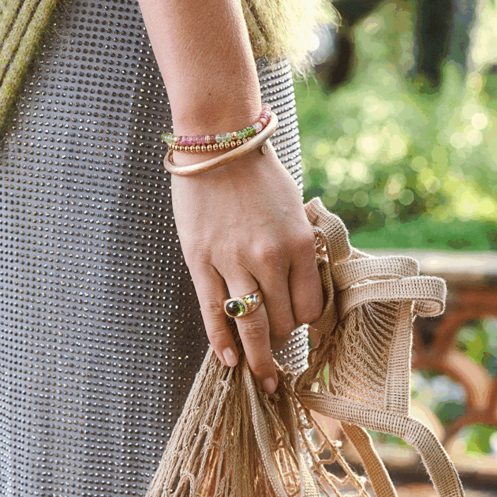 Bron Lux roségouden armband met toermalijn en diamant 8AR4041MTBR