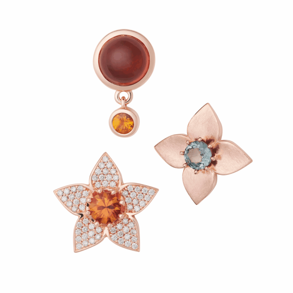 Bron Poppy Roségouden broche met Spinel gematteerd 8BR1282MSP