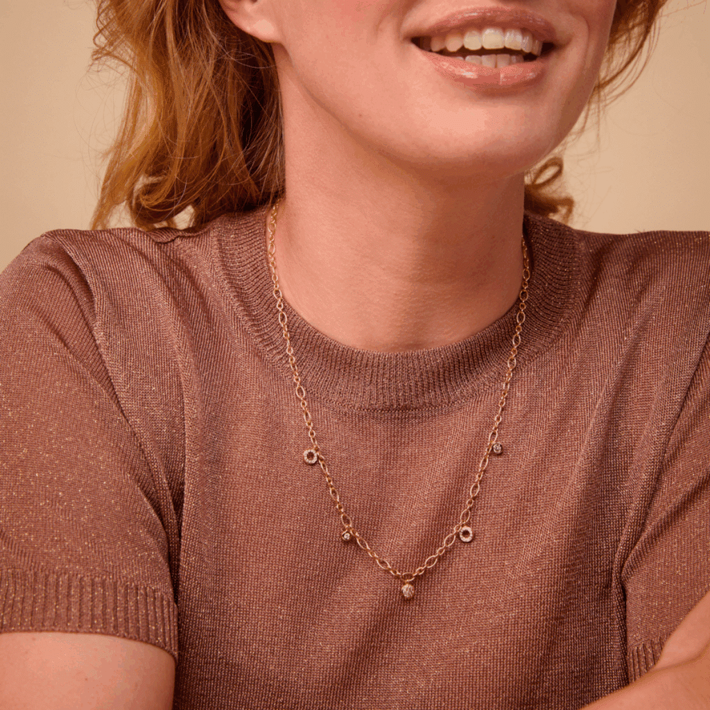 Bron roségouden Joy collier mix diamant 8CR443650BRX