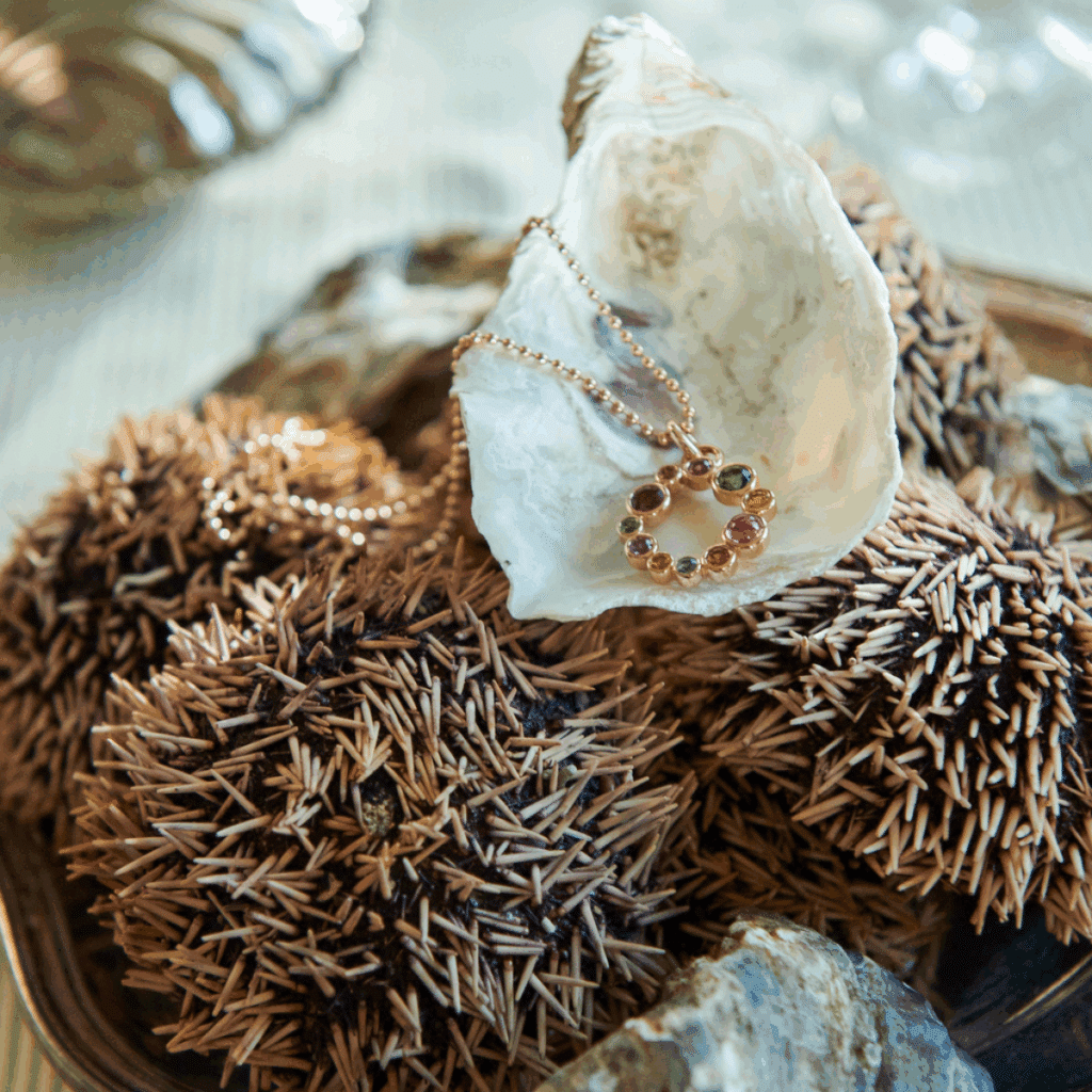 Bron Confetti hanger roségoud met saffier en toermalijn 8HR3437MKMT