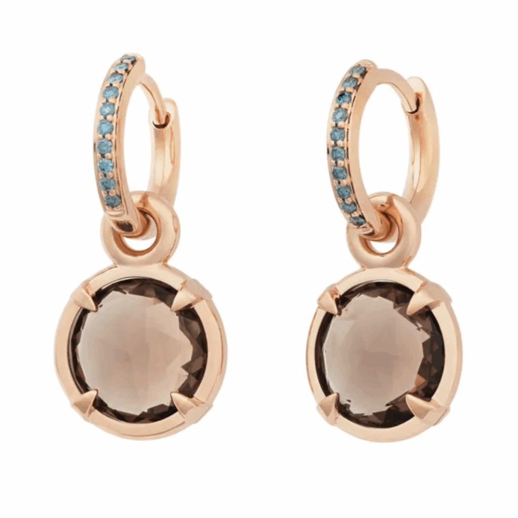 Bron Mira Mira roségouden aanhangers met rookkwarts 8OR4856SQB