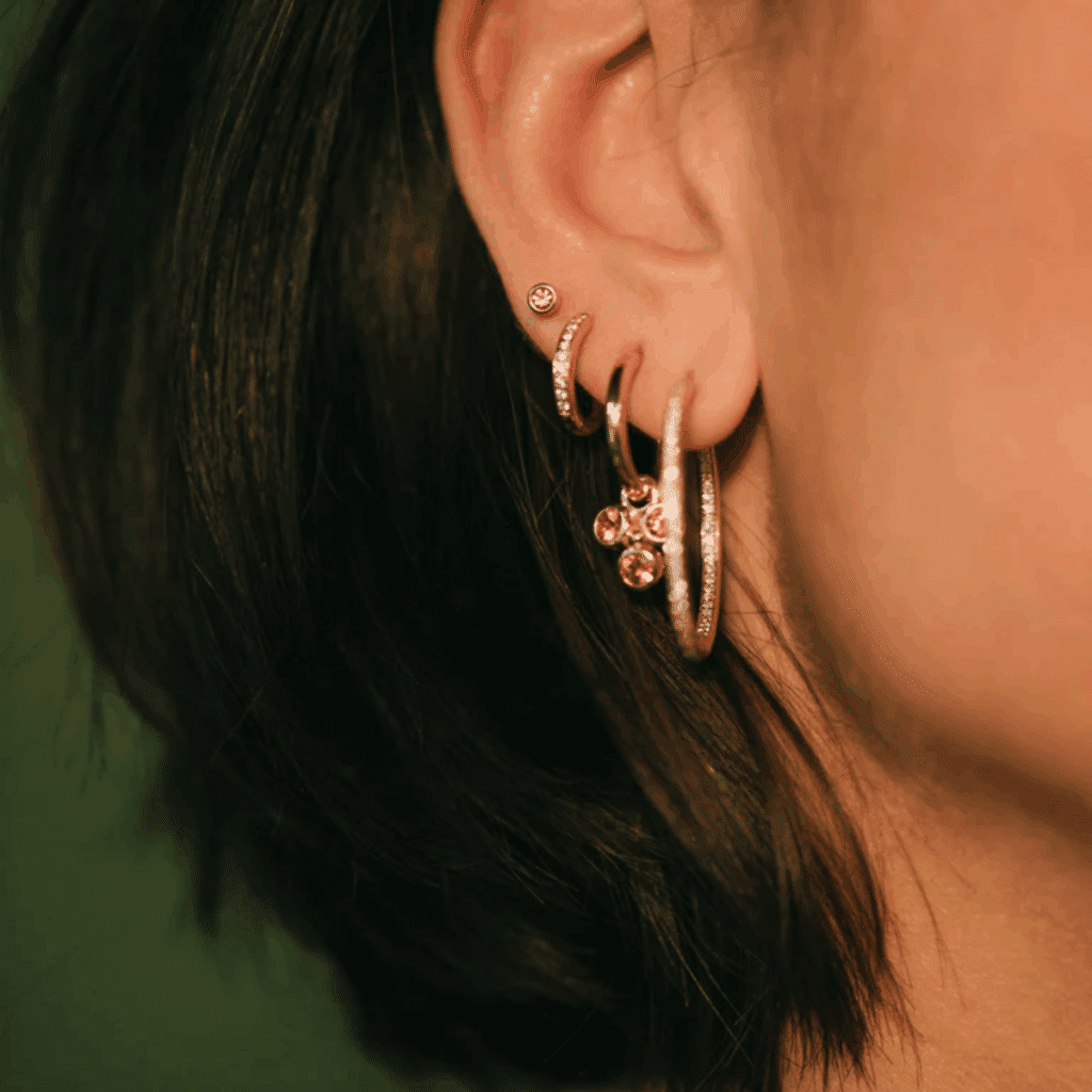 Bron Confetti roségouden oorsieraad (enkel stuk) 8OR4879OK