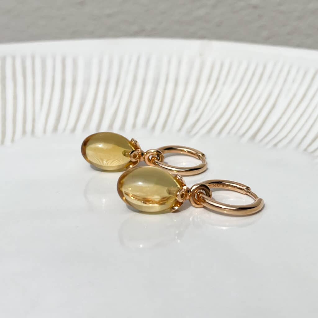 Bron Toujours Ajour roségouden aanhangers met citrien 8OR4881CIRD (exclusief oorringen)