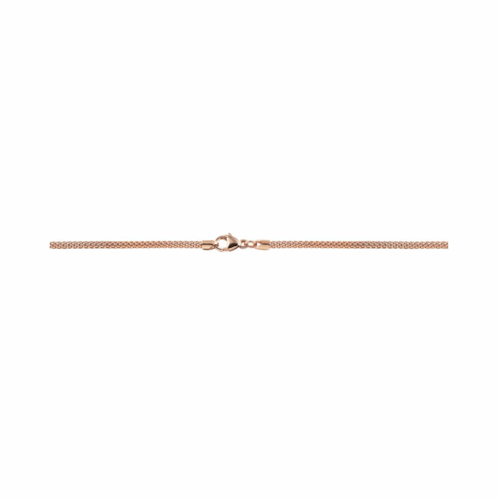 Al Coro 18 karaat roségouden collier met pandaschakel 45 cm K01R45
