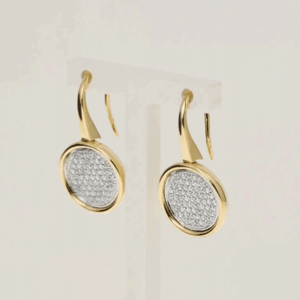 Al Coro 18 karaat geelgouden oorsieraad met diamanten NE001R