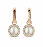 Tirisi Jewelry 18 karaat roségouden oorhangers met witte kwarts en diamant TE9317WQP