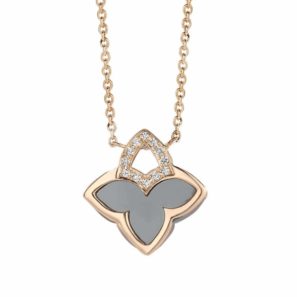 Tirisi Jewelry 18 karaat roségouden collier met hematiet en diamant TN2117HMP
