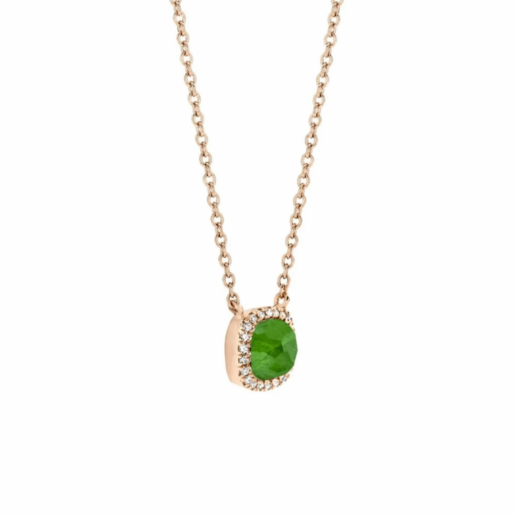 Tirisi Jewelry Milano Sweeties 18 karaat roségouden collier met smaragd en diamant TP9152EMP