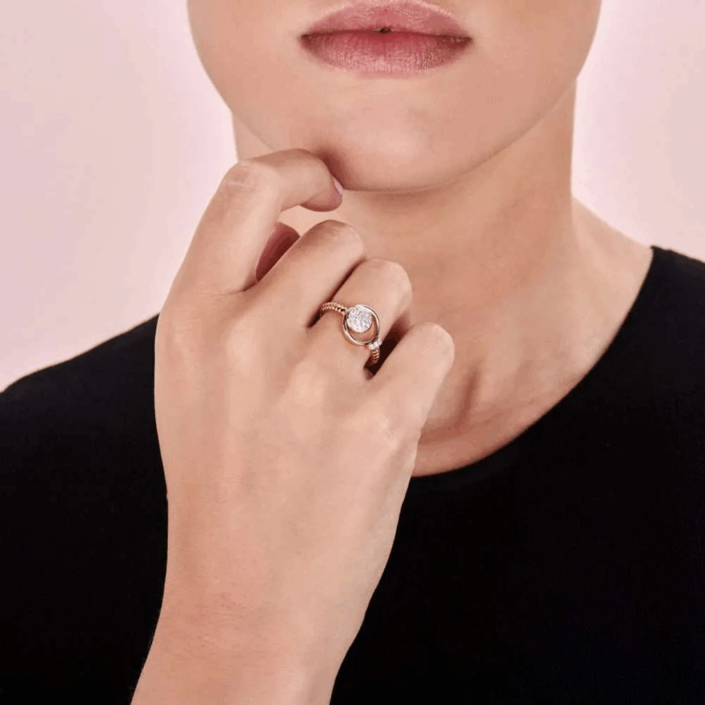 Tirisi Jewelry 18 karaat roségouden ring met diamant TR1129D(2P)