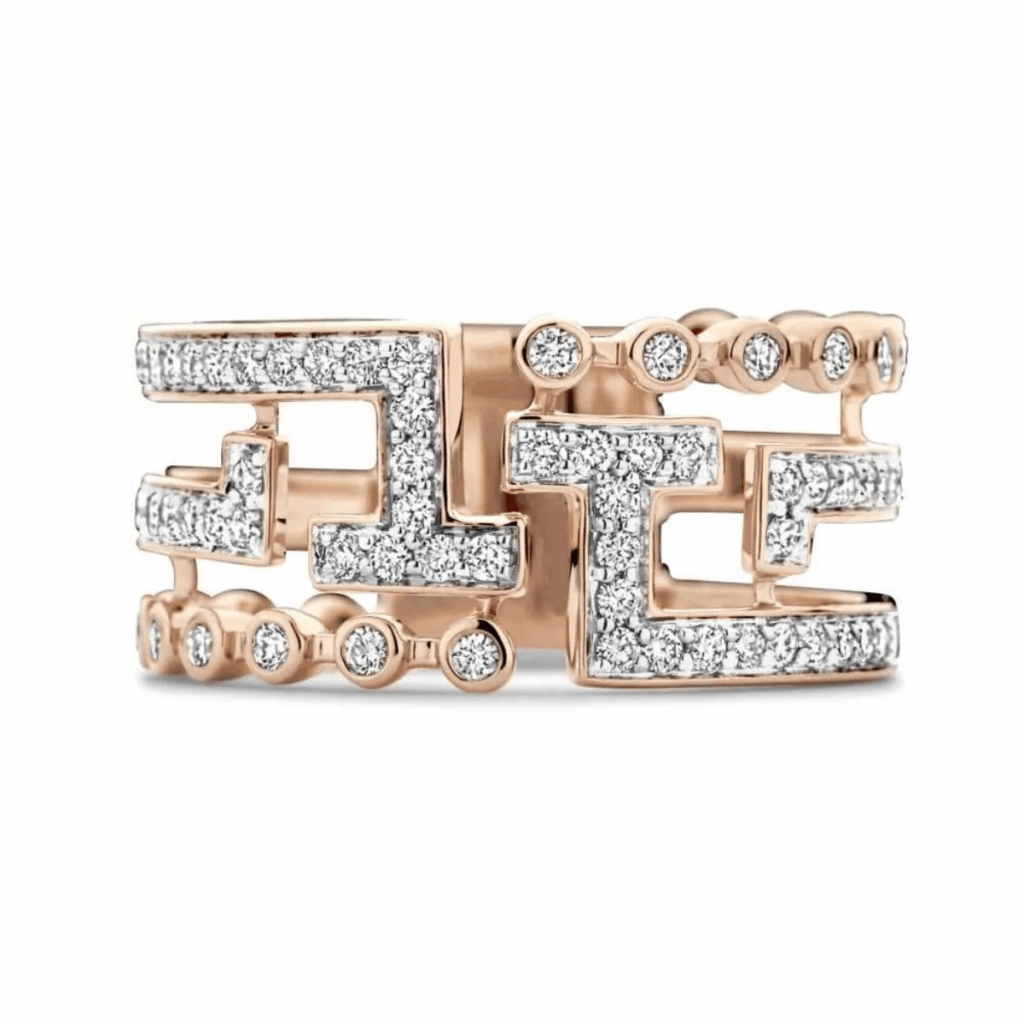 Tirisi Jewelry 18 karaat roségouden ring met diamant TR9776D(2P)