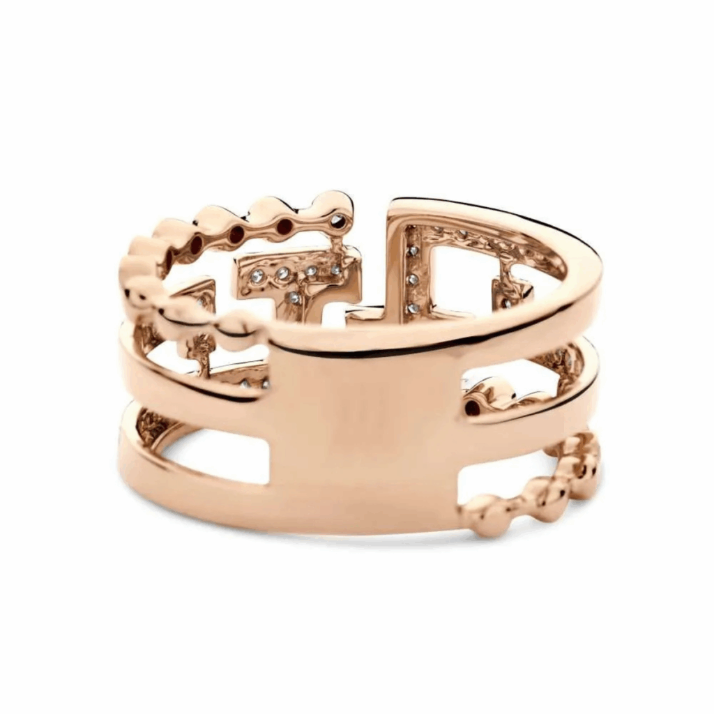 Tirisi Jewelry 18 karaat roségouden ring met diamant TR9776D(2P)