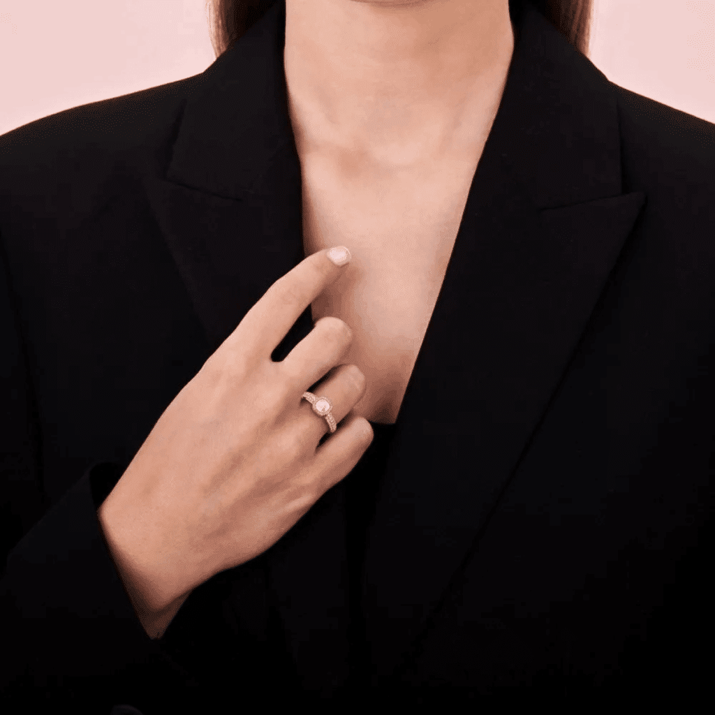 Tirisi Jewelry 18 karaat roségouden ring met witte kwarts en diamant TR9797WQP