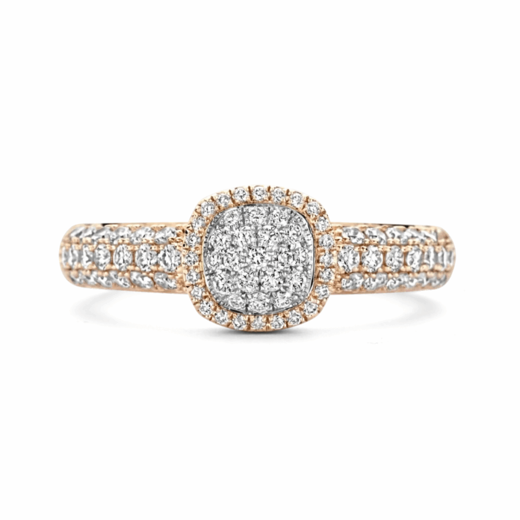 Tirisi Jewelry 18 karaat roségouden ring met diamant TR9798D(2P)