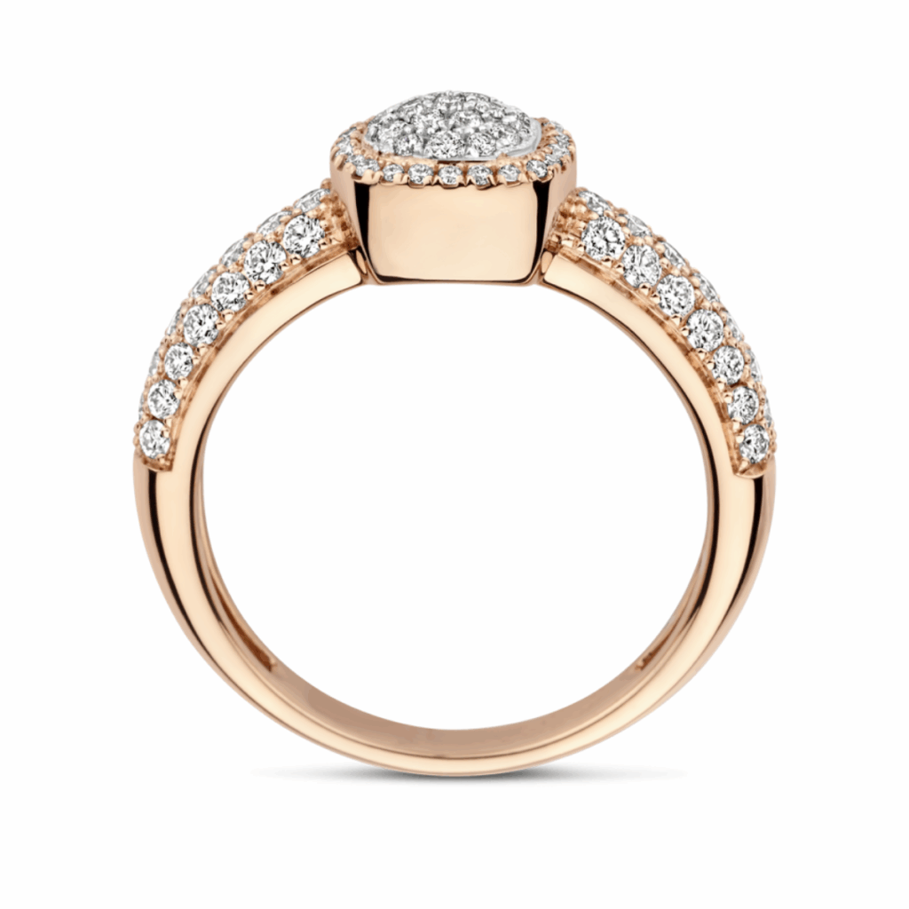 Tirisi Jewelry 18 karaat roségouden ring met diamant TR9798D(2P)