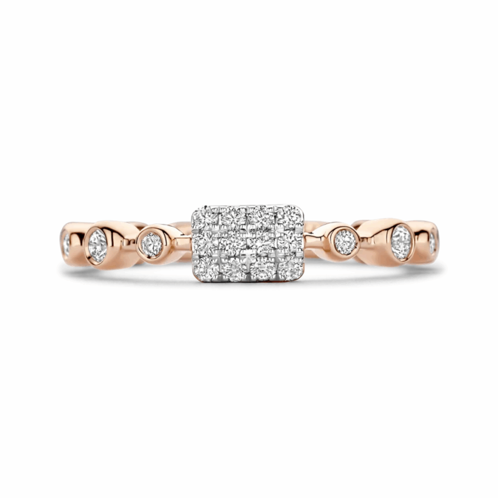 Tirisi Jewelry 18 karaat roségouden ring met diamant TR9805D(2P)