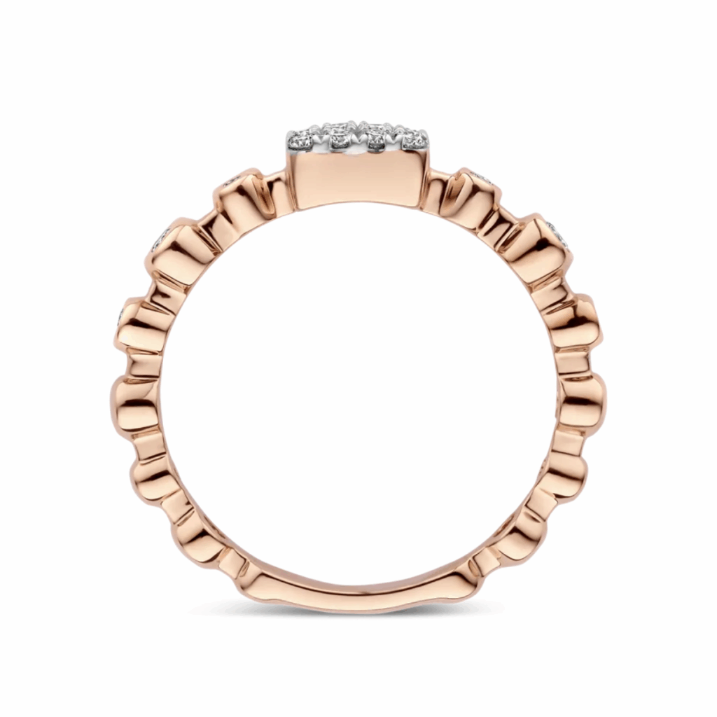 Tirisi Jewelry 18 karaat roségouden ring met diamant TR9805D(2P)