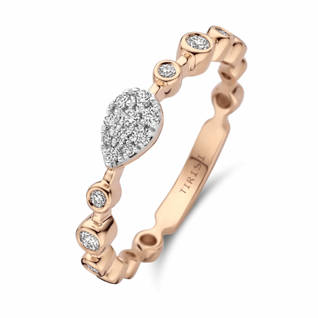 Tirisi Jewelry 18 karaat roségouden ring met diamant TR9806D(2P)