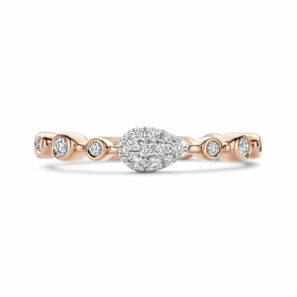 Tirisi Jewelry 18 karaat roségouden ring met diamant TR9806D(2P)
