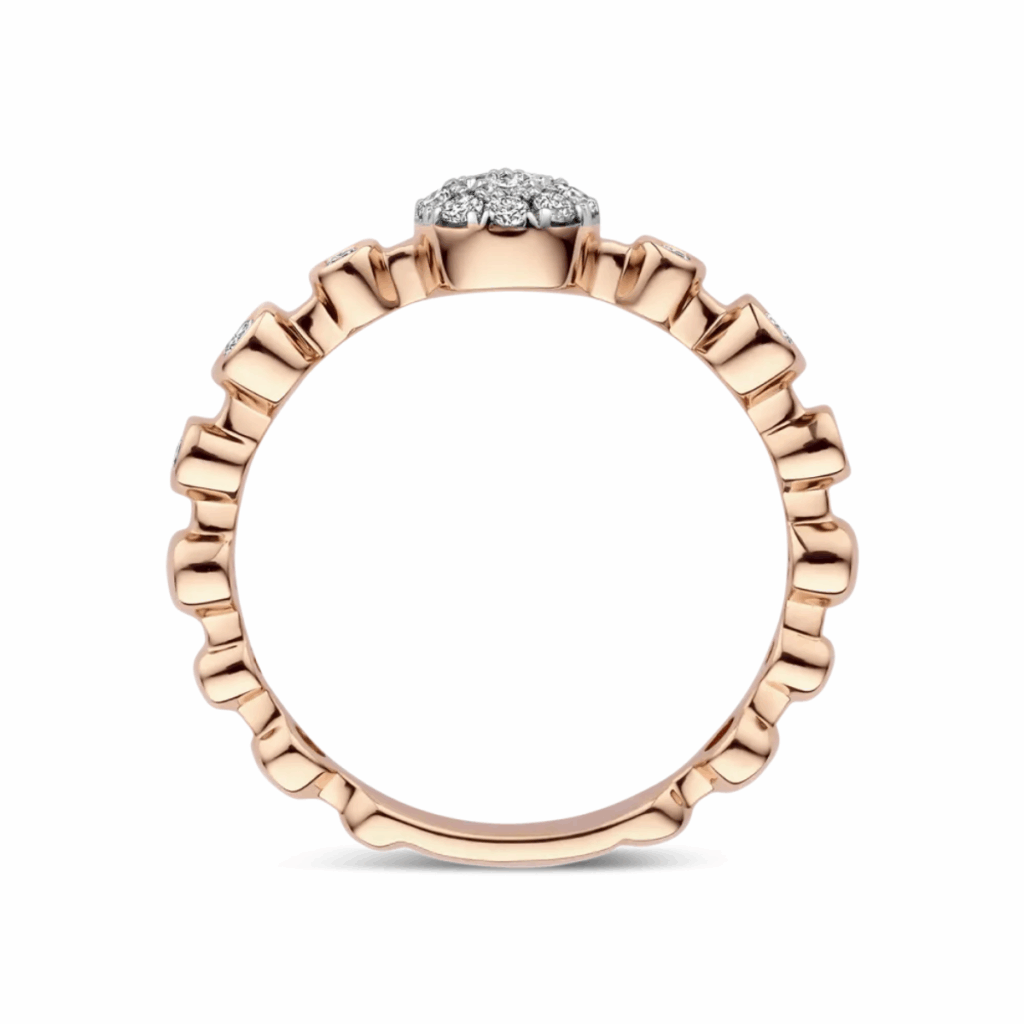 Tirisi Jewelry 18 karaat roségouden ring met diamant TR9806D(2P)
